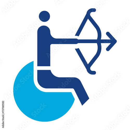 Paralympics icon vector image. Can be used for Archery.