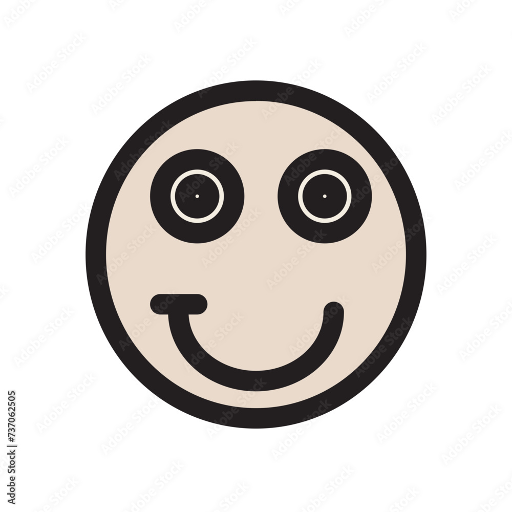 Fototapeta premium Emoji Emoticon Face Feeling Smile Smiley Smirking Filled Outline Ocon