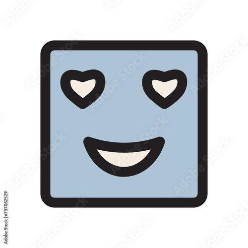 Emoji Emoticon Eyes Face Happy Shaped Smiley Filled Outline Ocon