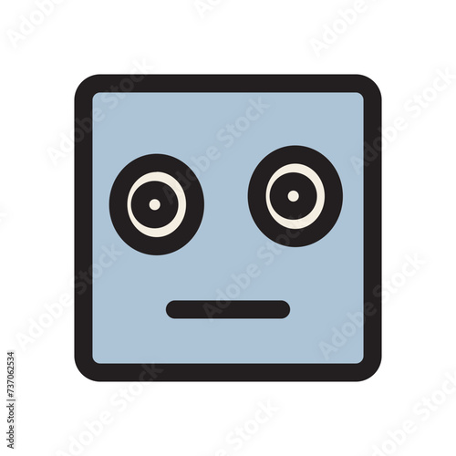 Emoji Emoticon Face Feeling Neutral Smiley Sticker Filled Outline Ocon