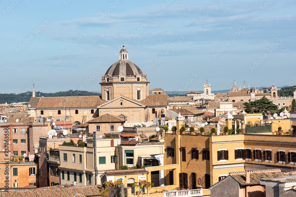view from the Campidoglio of the beauty of Rome, Italy