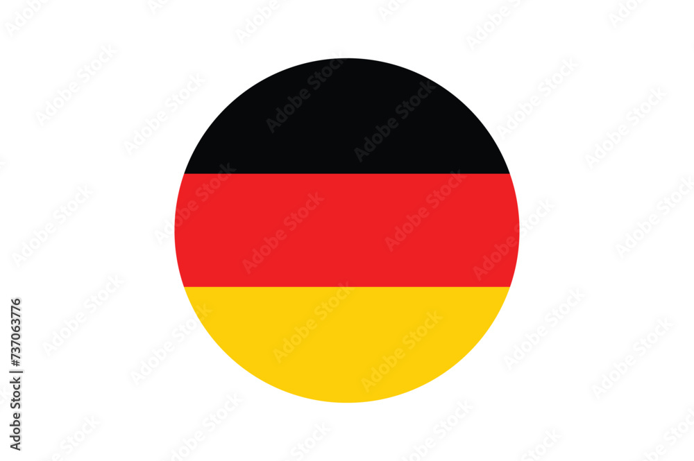 National flag of Germany in a circle National flag of Germany in a circle