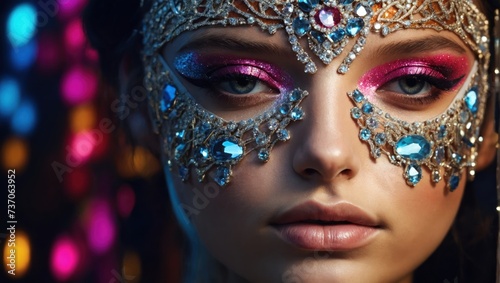 makeup with rhinestones © Анастасия Макевич