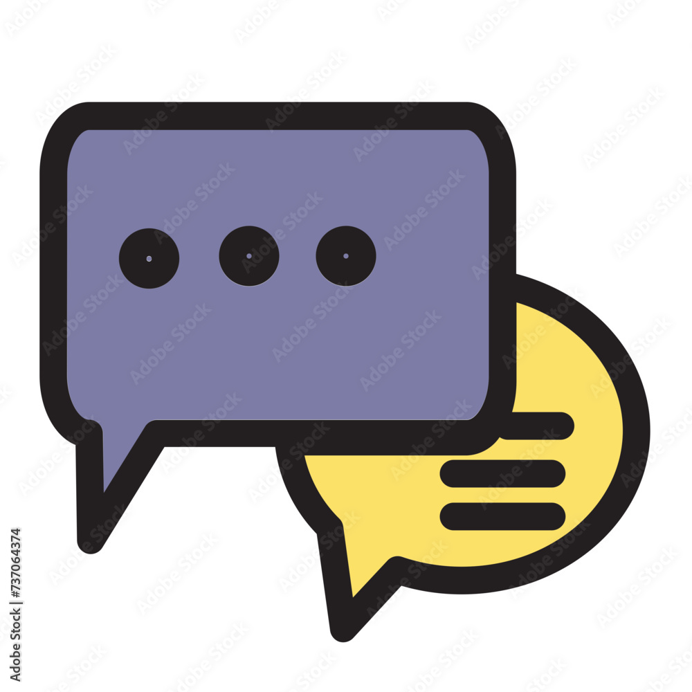 Bubbles Chat Comments Messages Speech Talking Filled Outline Icon