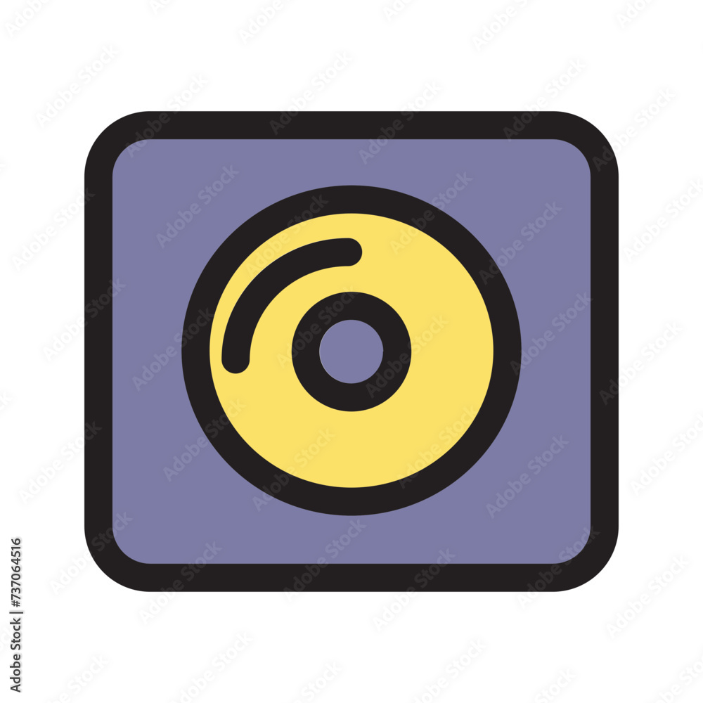 Button Disk Media Music Player Filled Outline Icon Button Disk Media Music Player Filled Outline Icon