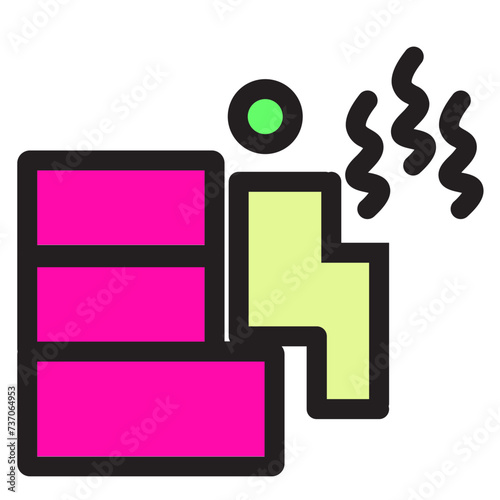 Bath Beauty Saloon Sauna Sauna Room Spa Steam Filled Outline Icon