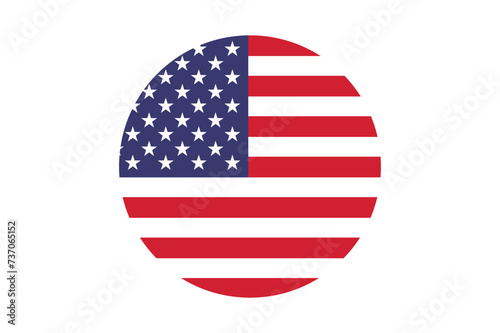 National flag of United States of America in circle
