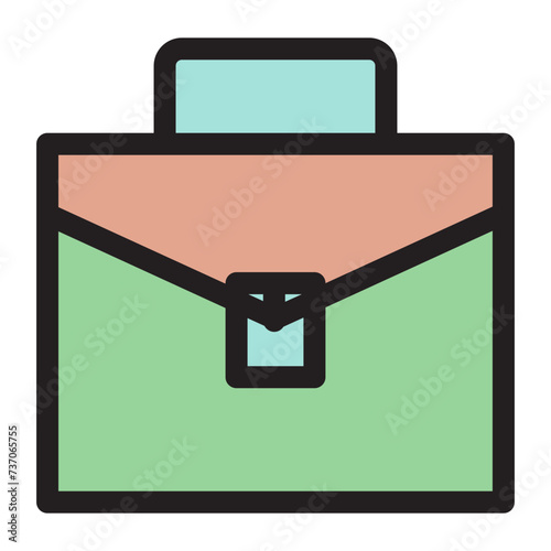 Bag Briefcase Case Luggage Office Bag Office Briefcase Portfolio Filled Outline Icon