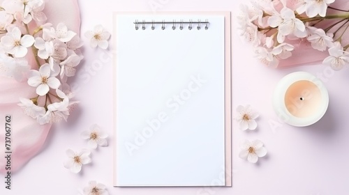 Notebook with flowers surrounding it