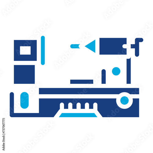Lathe Machine icon vector image. Can be used for Mettalurgy.