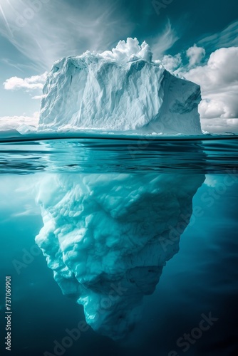 Iceberg with above and underwater view taken in Greenland. © Dragan