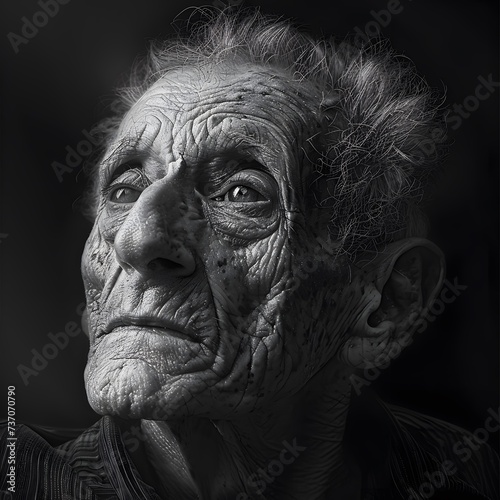 Elderly person’s profile, showing age and resilience.