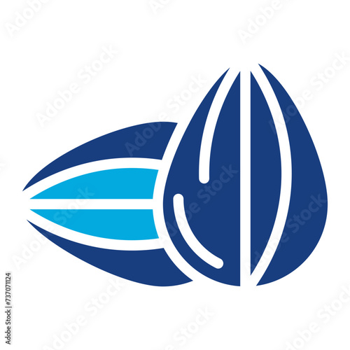 Almonds icon vector image. Can be used for Nutrition.