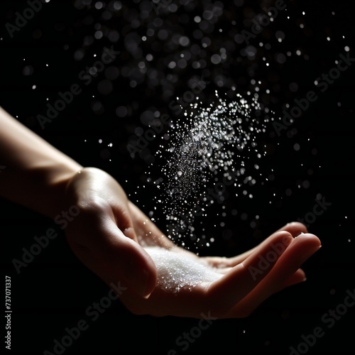 woman's hand that drops salt