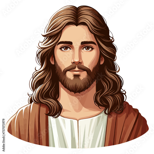 Jesus Christ clip art cartoon character. Flat vector illustration