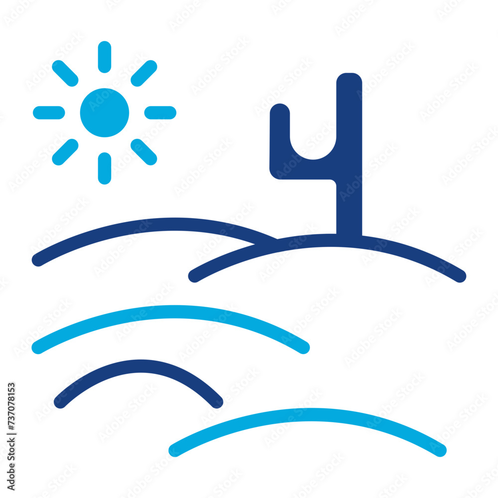Desert icon vector image. Can be used for Global Warming. Desert icon vector image. Can be used for Global Warming.