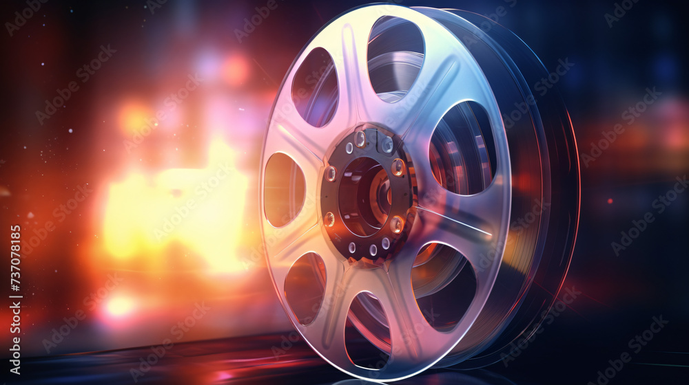 Movie reel with film concept