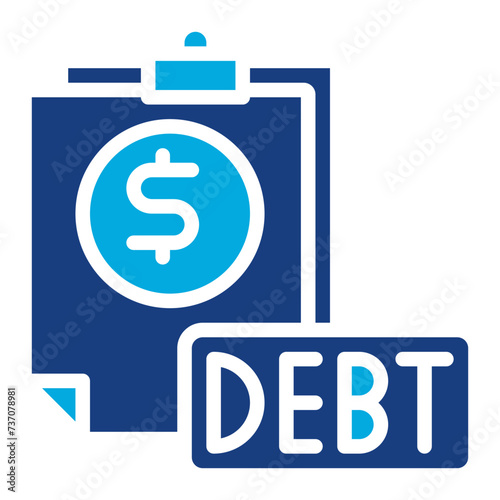 Debt icon vector image. Can be used for Crisis Mangement.