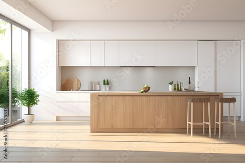 Modern washing machine and shelving unit in laundry room interior