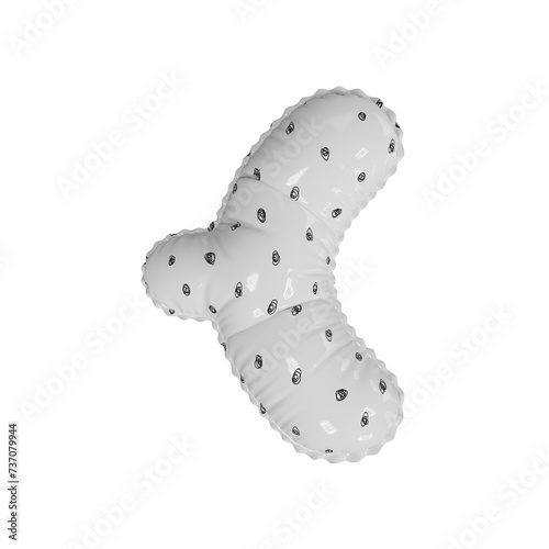 3D simplistic doodle pattern helium balloon "angle brackets" symbol