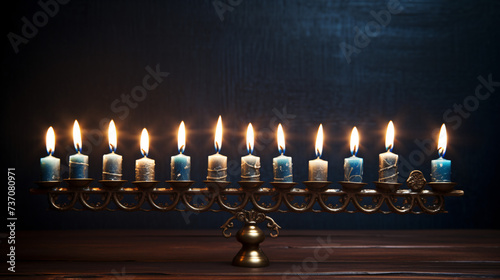 Low-key image of Jewish holiday Hanukkah background.