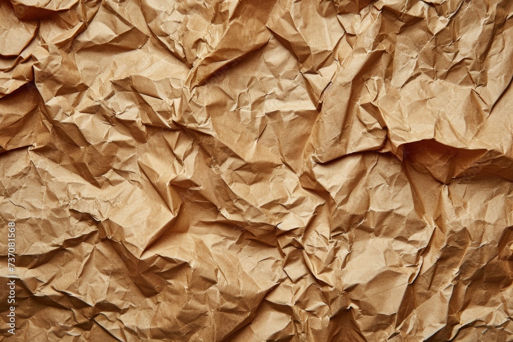 Abstract brown recycled paper texture background. Old Kraft paper box craft pattern. top view.