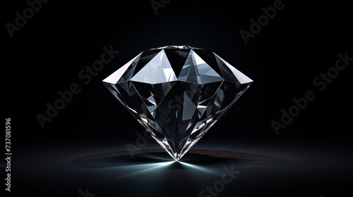 digital art of black diamond crystal, simple