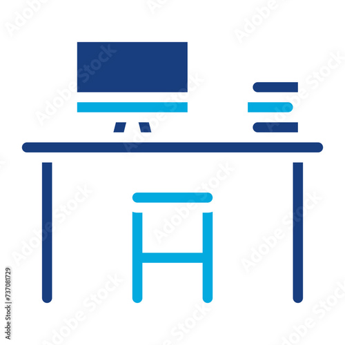 Dedicated Desk icon vector image. Can be used for Coworking Space.