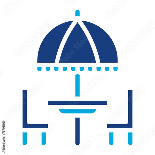 Outdoor Terrace icon vector image. Can be used for Coworking Space.