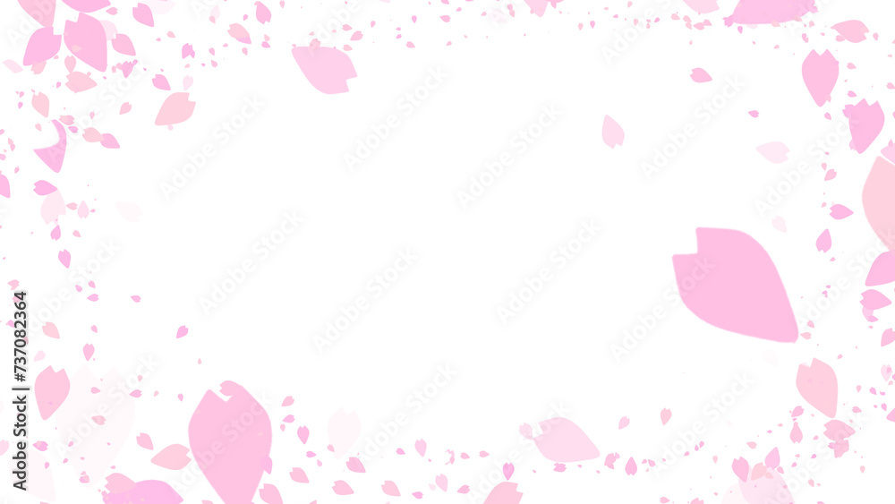 pink background with flowers sakura spring cherry blossom frame