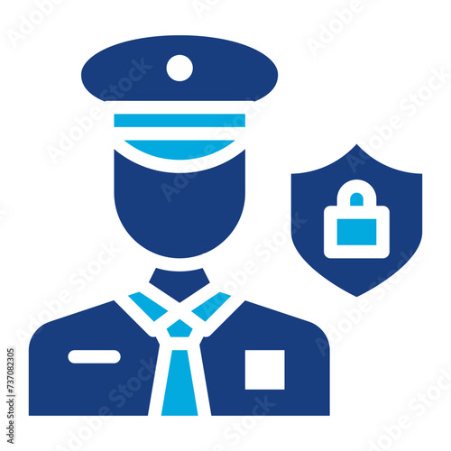 Data Protection Officer icon vector image. Can be used for Compliance And Regulation. photo