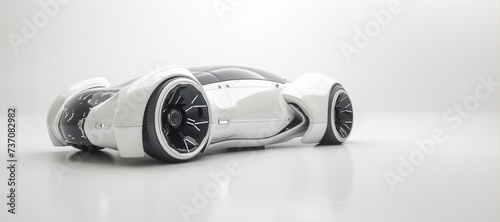 White car , future concept, automotive automobile new car technology future. futuristic sports car. Black and white sketch of hybrid car charging at electric power station.