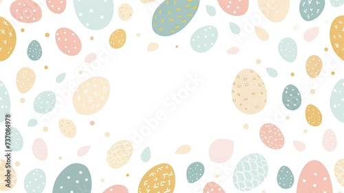 Pastel Easter Delight  Minimalistic 2D Vector Background with Eggs