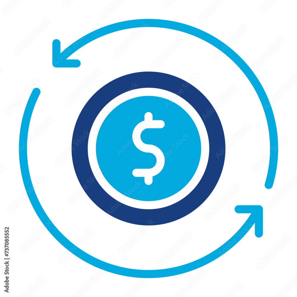 Cash Flow icon vector image. Can be used for Credit And Loan. Cash Flow icon vector image. Can be used for Credit And Loan.