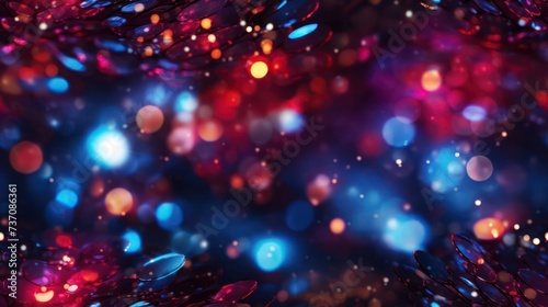 light Multicolor Bokeh concept, highlighting the energetic contrast of Ruby Red and Sapphire Blue lights in a seamless background for a visually striking effect