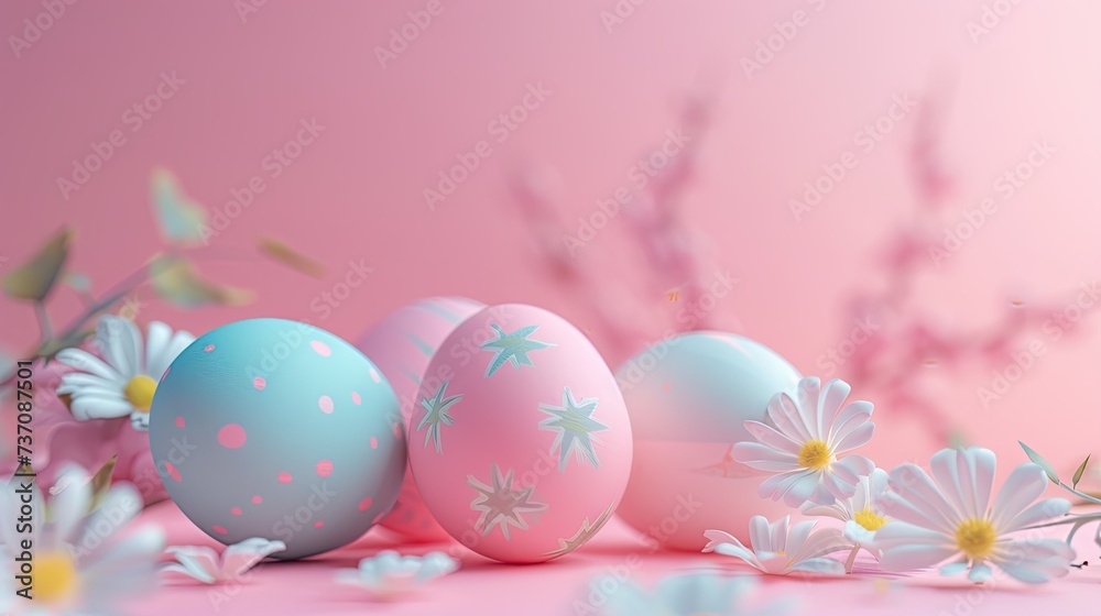 Easter Minimalistic Background: Pastel Colors and Simplicity