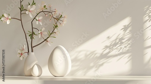 Easter Minimalistic Background: Pastel Colors and Simplicity © Mike