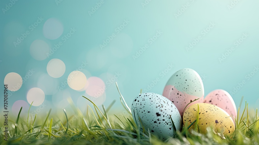 Easter Minimalistic Background: Pastel Colors and Simplicity