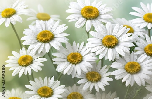 Lovely blossom daisy flowers background. Sunny meadow closeup. Daisies  wild herbs and flowers.