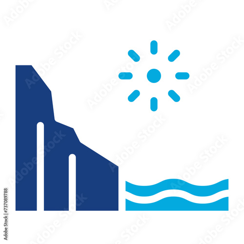 Cliff icon vector image. Can be used for Geography.