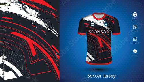 Soccer jersey design for sublimation or sports tshirt design for cricket football
