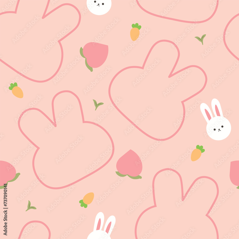 Baby Pink Bunny Pattern Design