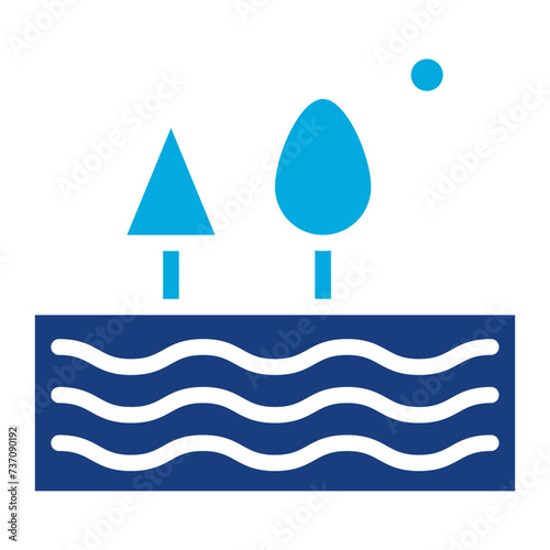 Lagoon icon vector image. Can be used for Geography.