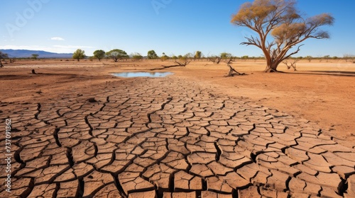 Reservoirs or dams that experience severe drought until the ground cracks