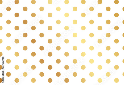 Pattern polka dot. Classic dotted seamless gold glitter pattern.  Seamless pattern with gold polka dots texture on white in vector. 