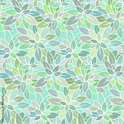 Spring green leaves vector seamless pattern