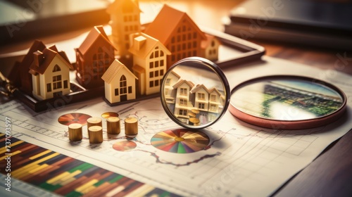 the importance plan of due diligence in a property buying strategy with an image showcasing research tools, magnifying glass, and strategic investigation photo