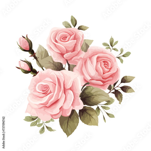 Sweet pink roses in soft color on mulberry paper.