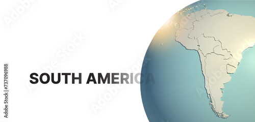 south america.
3d rendering...