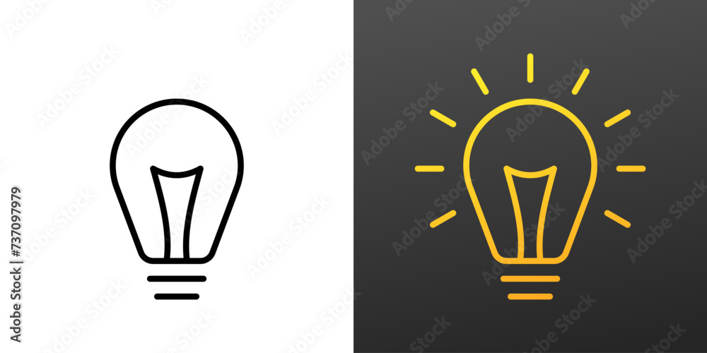 Light bulb icons. Light bulb on an isolated and dark background. Vector icons Light bulb icons. Light bulb on an isolated and dark background. Vector icons